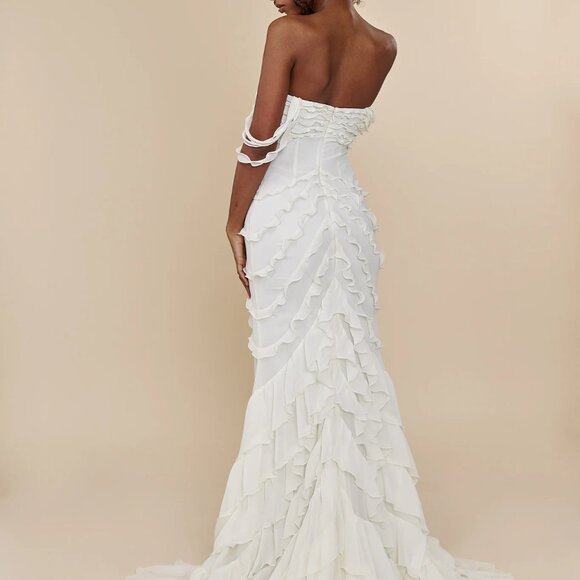 Mirror Palais Cascading Ruffle Gown - AUTHENTIC - Picture 3 of 5